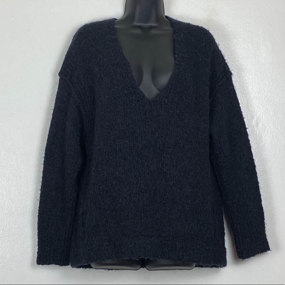Free People Lofty V-Neck Alpaca Pullover Sweater - Picture 3 of 10